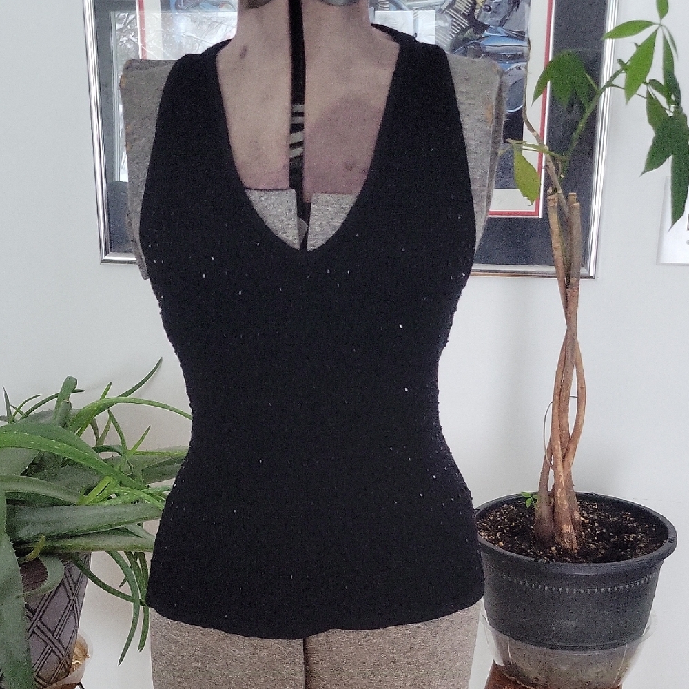 Georgiou Studio Top, Black, Large, Vintage